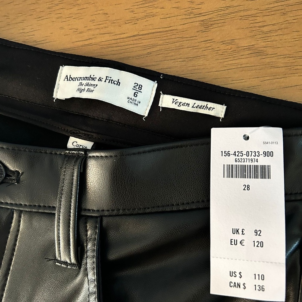 Abercrombie and Fitch faux leather pants.